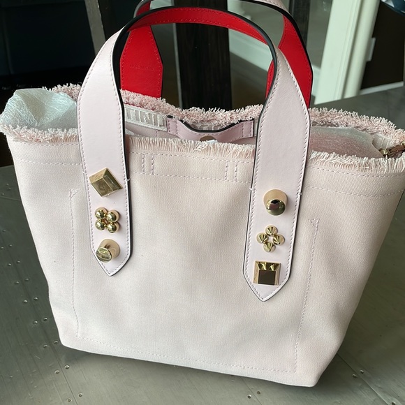 Christian Louboutin frangibus tote poupee pale pink graffiti shopper crossbody - Picture 4 of 12